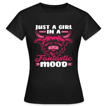 Einfach Ein Mädchen In Fantastischer Stimmung - Frauen T-Shirt - Schwarz - Vorne - AI Model Female 172 dark (172cm)