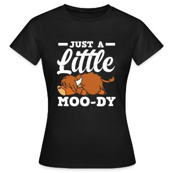 Nur Ein Wenig Launischer Highland Kuh - Frauen T-Shirt - Schwarz - Vorne - AI Model Female 172 dark (172cm)