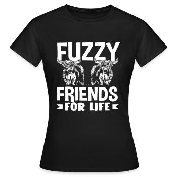 Flauschige Freunde Für Immer Highland Kuh - Frauen T-Shirt - Schwarz - Vorne - AI Model Female 172 dark (172cm)