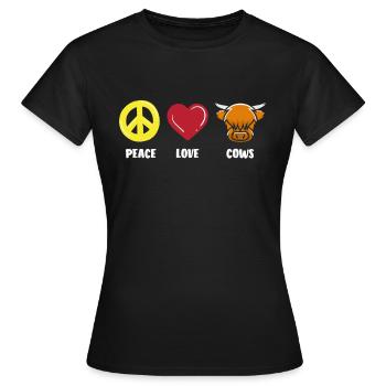 Highland Kuh Frieden Liebe Kühe - Frauen T-Shirt - Schwarz - Vorne - AI Model Female 172 dark (172cm)