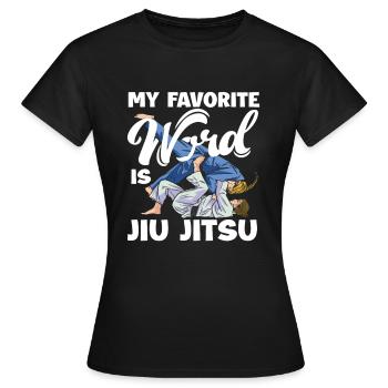 Mot préféré : Jiu Jitsu Arts Martiaux Passion - T-shirt Femme - noir - Devant - AI Model Female 172 dark (172cm)