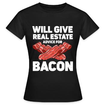 Agent immobilier Agent immobilier - T-shirt Femme - noir - Devant - AI Model Female 172 dark (172cm)