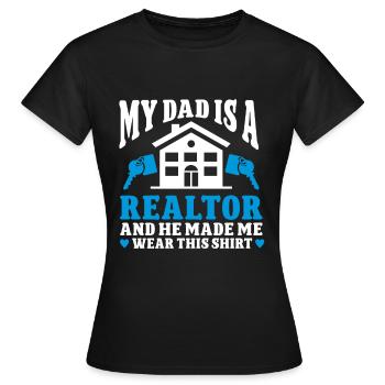 Agent immobilier Agent immobilier - T-shirt Femme - noir - Devant - AI Model Female 172 dark (172cm)