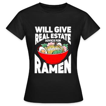Agent immobilier Agent immobilier - T-shirt Femme - noir - Devant - AI Model Female 172 dark (172cm)