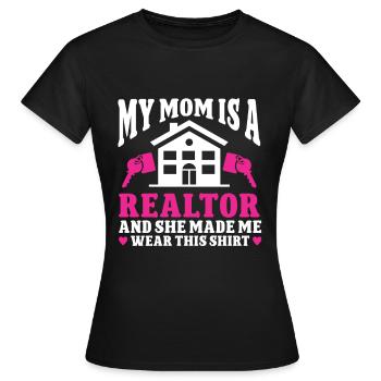 Agent immobilier Agent immobilier - T-shirt Femme - noir - Devant - AI Model Female 172 dark (172cm)