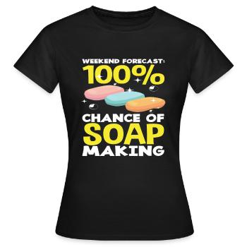 Prédiction du week-end : 100 % de chances de - T-shirt Femme - noir - Devant - AI Model Female 172 dark (172cm)