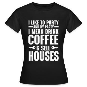 Agent immobilier Agent immobilier - T-shirt Femme - noir - Devant - AI Model Female 172 dark (172cm)