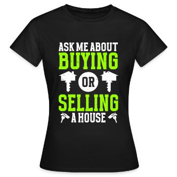 Agent immobilier Agent immobilier - T-shirt Femme - noir - Devant - AI Model Female 172 dark (172cm)