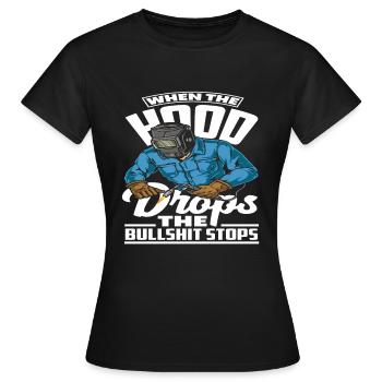 Wenn Das Schutzschild Fällt Hört Der Unsinn Auf - Frauen T-Shirt - Schwarz - Vorne - AI Model Female 172 dark (172cm)