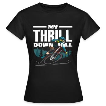 My Thrill Downhill VTT - T-shirt Femme - noir - Devant - AI Model Female 172 dark (172cm)