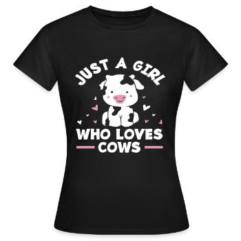 Juste une fille qui aime les vaches - T-shirt Femme - noir - Devant - AI Model Female 172 dark (172cm)