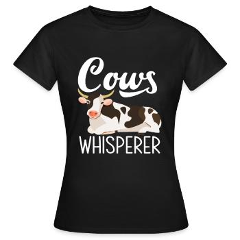 Chuchotement des vaches Ferme Love Vaches - T-shirt Femme - noir - Devant - AI Model Female 172 dark (172cm)