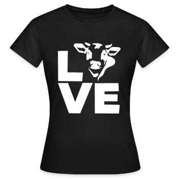 Design de vache d’amour pour les amoureux des vaches - T-shirt Femme - noir - Devant - AI Model Female 172 dark (172cm)