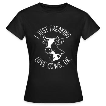 J’adore les vaches, d’accord - T-shirt Femme - noir - Devant - AI Model Female 172 dark (172cm)