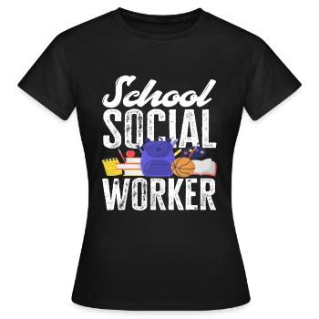 School social workers: Valuable support for - Women's T-Shirt - black - Front - AI Model Female 172 dark (172cm)