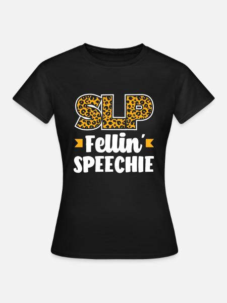 SLP Fellin' Speechie Leopard Design - Frauen T-Shirt - Schwarz