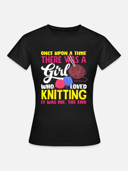 Mädchen Die Stricken Liebte - Frauen T-Shirt - Schwarz
