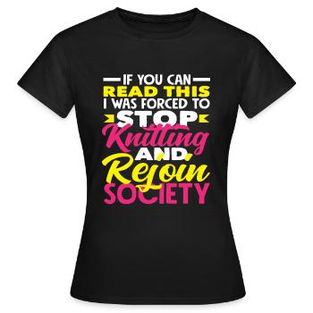 Stricken Und Gesellschaft - Frauen T-Shirt - Schwarz - Vorne - AI Model Female 172 dark (172cm)