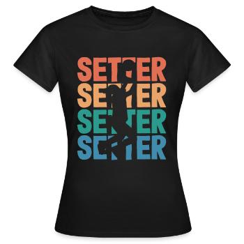 Volleyball Setter Silhouette Art - Women's T-Shirt - black - Front - AI Model Female 172 dark (172cm)