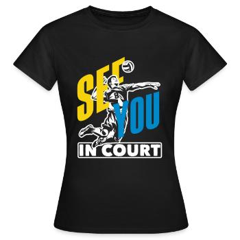 Volleyball Sieht Man Sich Auf Dem Spielfeld - Frauen T-Shirt - Schwarz - Vorne - AI Model Female 172 dark (172cm)