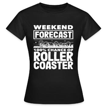 Prédiction du week-end de montagnes russes - T-shirt Femme - noir - Devant - AI Model Female 172 dark (172cm)
