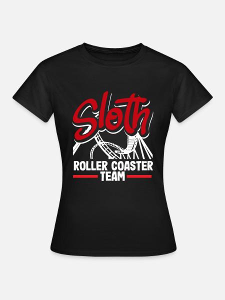 Sloth Achterbahn Team Abenteuer - Frauen T-Shirt - Schwarz