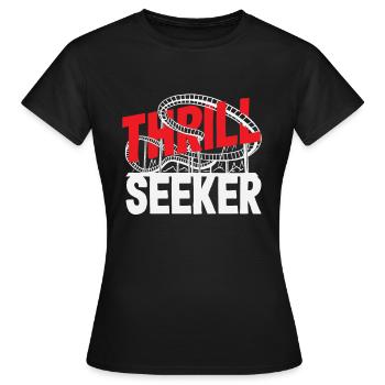 Thrill Seeker Roller Coaster Adventure - T-shirt Femme - noir - Devant - AI Model Female 172 dark (172cm)