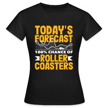 Prédiction du jour : 100% montagnes russes - T-shirt Femme - noir - Devant - AI Model Female 172 dark (172cm)