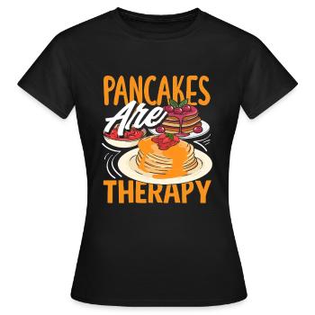 Pancakes are therapy enjoyment - Women's T-Shirt - black - Front - AI Model Female 172 dark (172cm)