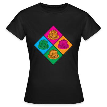 Crêpes colorées Pop Art Connoisseur Point culminant - T-shirt Femme - noir - Devant - AI Model Female 172 dark (172cm)