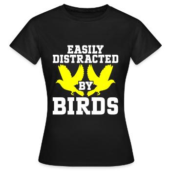 Observation des oiseaux Mignon Amoureux des oiseaux - T-shirt Femme - noir - Devant - AI Model Female 172 dark (172cm)