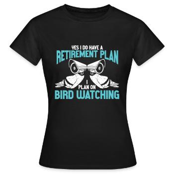 Observation des oiseaux Mignon Amoureux des oiseaux - T-shirt Femme - noir - Devant - AI Model Female 172 dark (172cm)