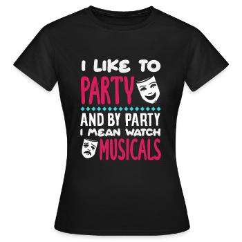 Citation de comédies musicales - T-shirt Femme - noir - Devant - AI Model Female 172 dark (172cm)