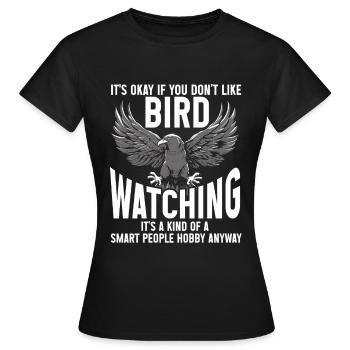 Observation des oiseaux Mignon Amoureux des oiseaux - T-shirt Femme - noir - Devant - AI Model Female 172 dark (172cm)