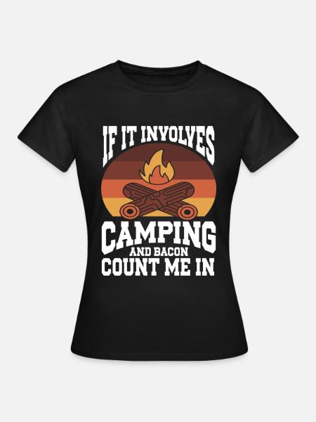 Camping Campfire Camper - Frauen T-Shirt - Schwarz