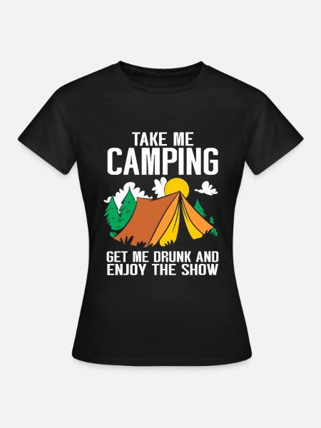 Camping Campfire Camper - Frauen T-Shirt - Schwarz