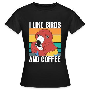 Observation des oiseaux Mignon Amoureux des oiseaux - T-shirt Femme - noir - Devant - AI Model Female 172 dark (172cm)