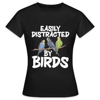 Observation des oiseaux Mignon Amoureux des oiseaux - T-shirt Femme - noir - Devant - AI Model Female 172 dark (172cm)