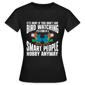 Observation des oiseaux Mignon Amoureux des oiseaux - T-shirt Femme - noir - Devant - AI Model Female 172 dark (172cm)