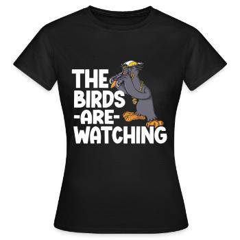 Observation des oiseaux Mignon Amoureux des oiseaux - T-shirt Femme - noir - Devant - AI Model Female 172 dark (172cm)