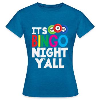 Bingo Player It's Bingo Night Y'all - Women's T-Shirt - antique blue sapphire heather - Front - AI Model Female 172 dark (172cm)