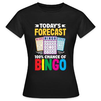 100 % de chances de prédiction de bingo - T-shirt Femme - noir - Devant - AI Model Female 172 dark (172cm)