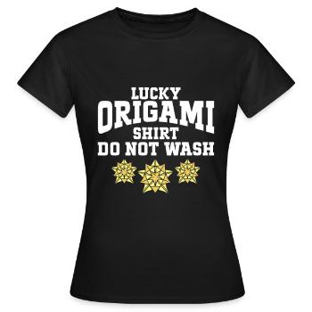 Folding Origami Artist Paper Folder Origamist - Women's T-Shirt - black - Front - AI Model Female 172 dark (172cm)