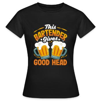 Dieser Barkeeper Gibt Gutes Schaum - Frauen T-Shirt - Schwarz - Vorne - AI Model Female 172 dark (172cm)