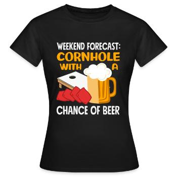 Prédiction du week-end des amateurs de cornhole - T-shirt Femme - noir - Devant - AI Model Female 172 dark (172cm)