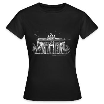 Berlin - Brandenburger Tor - Frauen T-Shirt - Schwarz - Vorne - AI Model Female 172 dark (172cm)