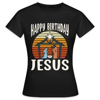 Jesus Weihnachten Jesus Birthday Team Jesus - Frauen T-Shirt - Schwarz - Vorne - AI Model Female 172 dark (172cm)