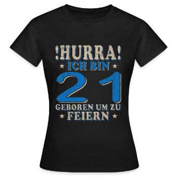 Geschenkidee zum 21. Geburtstag 21 Jahre - Frauen T-Shirt - Schwarz - Vorne - AI Model Female 172 dark (172cm)
