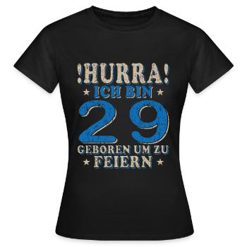 Jahrgang 29 Jahre - Geburtstagsgeschenk 29 Jahre - Frauen T-Shirt - Schwarz - Vorne - AI Model Female 172 dark (172cm)