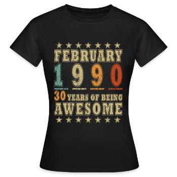 February 1990 Jubilee February 1990 February - Women's T-Shirt - black - Front - AI Model Female 172 dark (172cm)